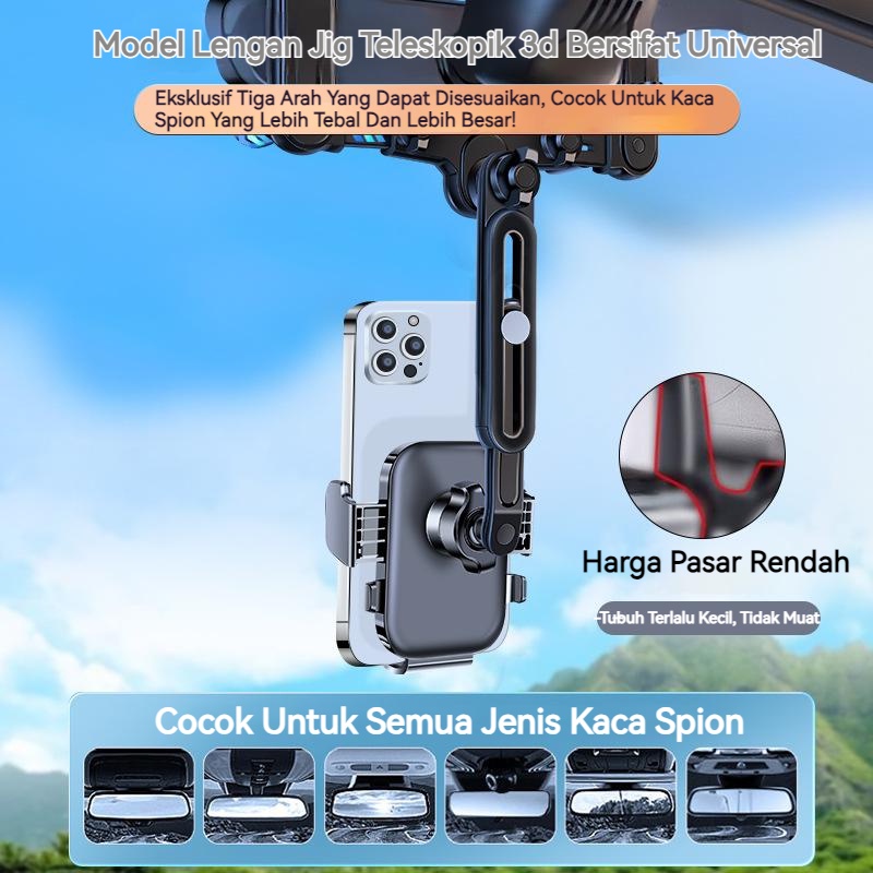 【COD】Holder HP Jepit Spion Mobil Putar 360°/Holder HP Mobil/Holder HP Mobil Dashboard Rear View Holder HP