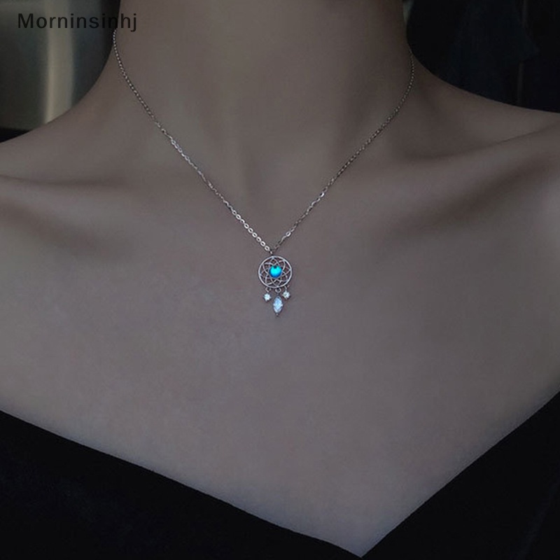 Mornin Fashion Kristal Rumbai Moonstone Dream Catcher Charm Kalung Untuk Wanita Kreatif Liontin Elegan Pesta Kalung Perhiasan Hadiah id