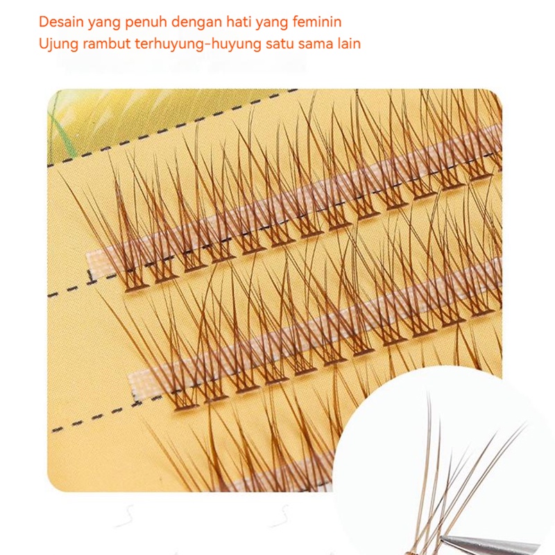 Coklat   Bulu Mata Palsu Pilih Varian Peri - Bulu Mata Palsu Udara Mata Manga Ekstensi Bulu Mata Palsu Korea Pita Bening Riasan Nude Alami Goblin