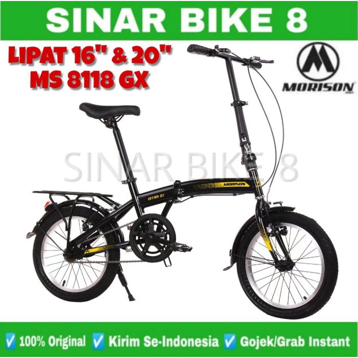 Sepeda Lipat ukuran 16 dan 20 Inch MORISON 8118 GX Boncengan Single Speed