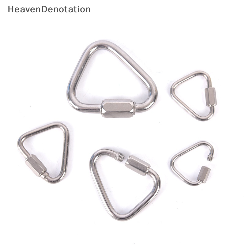 [HeavenDenotation] Segitiga Carabiner Stainless Steel Gantungan Kunci Snap Clip Hook Buckle Screw Lock HDV