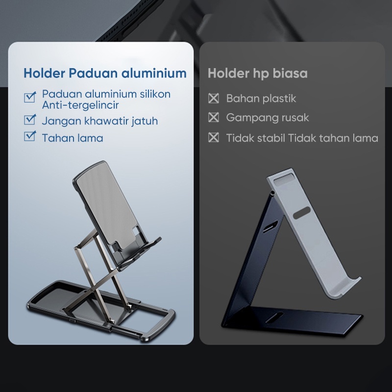 Aluminum alloy phone holder / metal phone holder / sturdy / durable / folding design holder