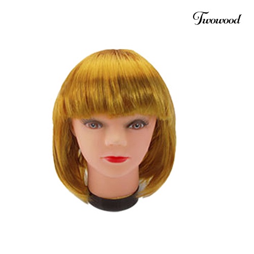 Twowood Fashion Wanita Poni Pendek Bobo Gaya Cosplay Pesta Wig Sopak Periwig