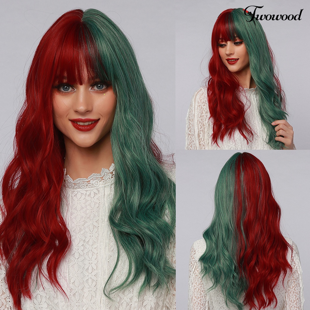 Wig Cosplay Twowood Permukaan Halus Ultra Panjang Breathable Two Tone Ombre Color Wig Rambut Wanita Untuk Perempuan