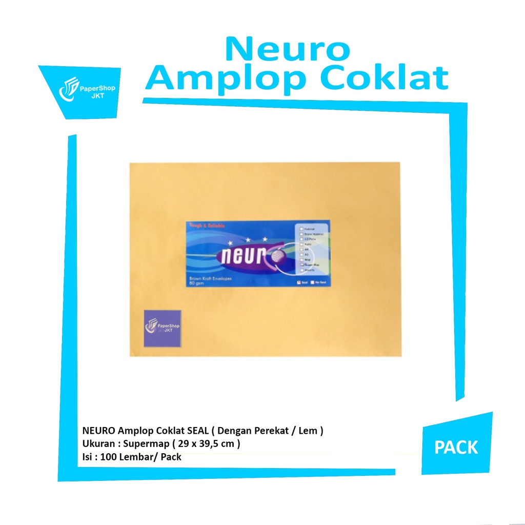 

NEURO - Amplop Coklat Ukuran Super Map Seal ( 29 x 39,5 cm )