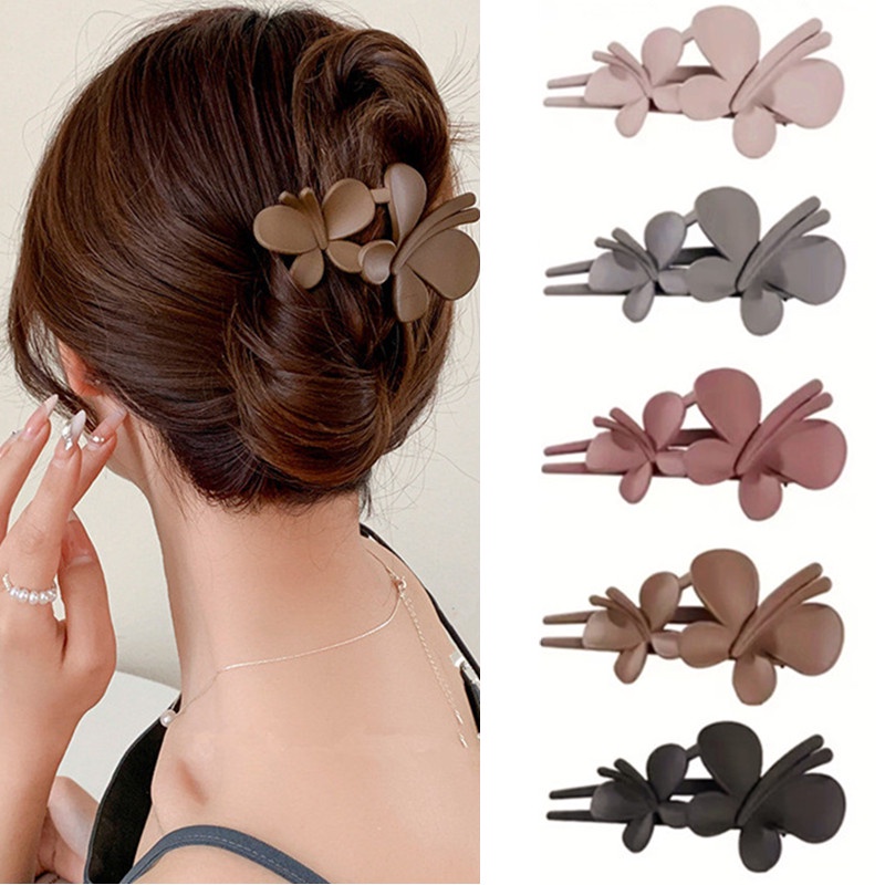 1pc Fashion Klip Rambut Plastik Aksesoris Rambut Kupu-Kupu Hair Claw Clip Jepitan Besar Jepit Rambut Hiasan Kepala Duckbill Sederhana Untuk Wanita Perempuan