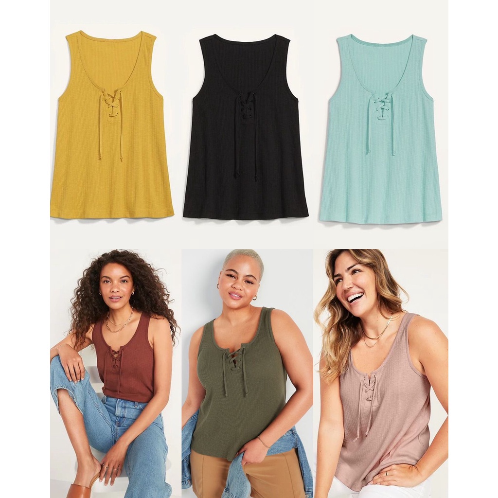 Oldnavy Lace up Rib Tank Top