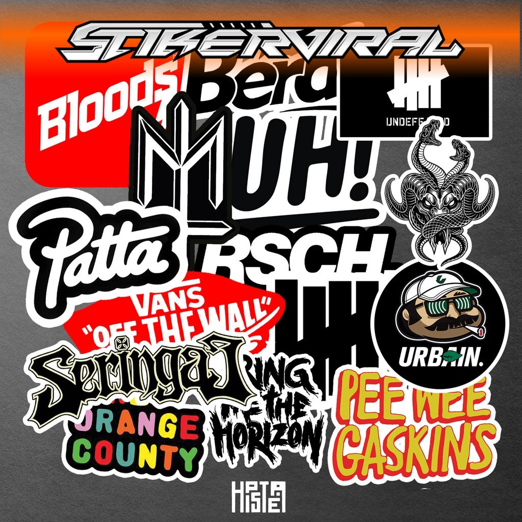 Aesthetic Sticker Distro Logo BRAND LOKAL Indonesia - Sticker Laptop Aesthetic