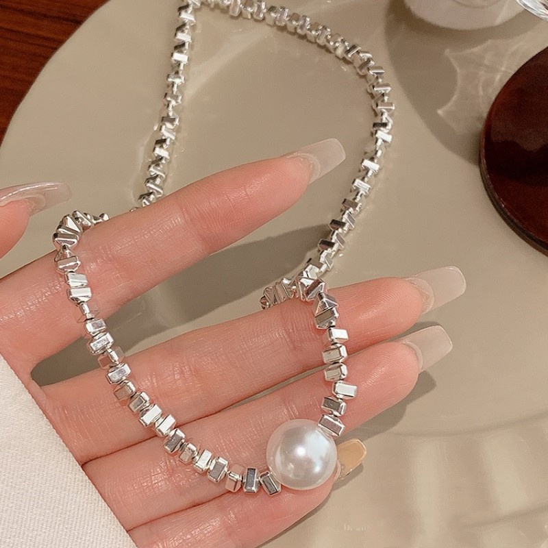 Mutiara Perak Kalung Zirkon Manik Bohemian Berwarna Busur Choker Kalung Untuk Wanita Fashion Perhiasan Aksesoris