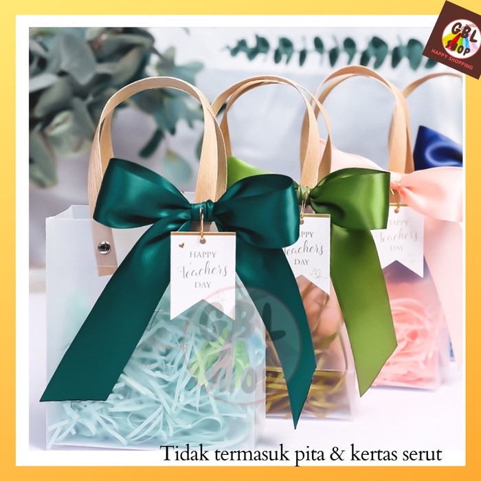 

[SC] Gift Bag Transparent 20x20x20 Hampers Bag Tas Kado Transparan