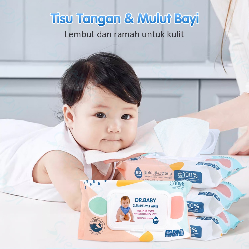 Sweetybayi 80s Tissue Basah bayi pure baby wipes non perfumed tisu basah bayi