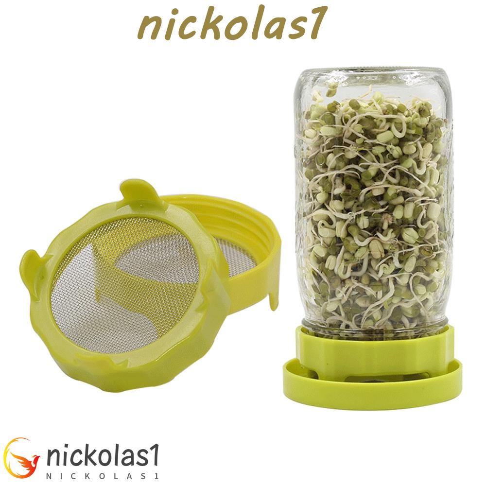 Nickolas1 Sprouting Lid Stainless Steel Mesh Planters Mason jar Alat Kecambah Penyaring Perkecambahan Benih