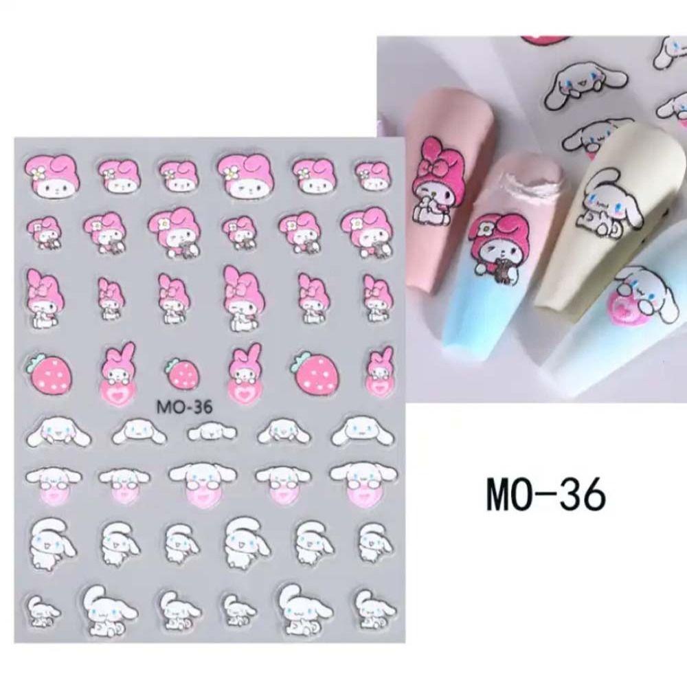 Needway Kartun Stiker Kuku Wanita Perekat Diri Melody Sheep Pochacco Dog Relief Nail Dekorasi