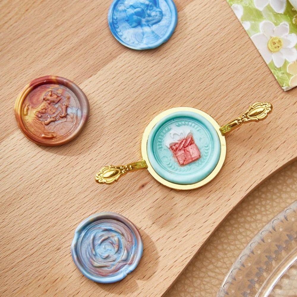 [Elegan] Sealing Wax Molds Holder Undangan Kreatif Kerajinan Tangan DIY Alat Kerajinan Engagement Scrapbooking Sealing Wax Molds Fire Lacquer Fixer Wax Seal Stamp Rings