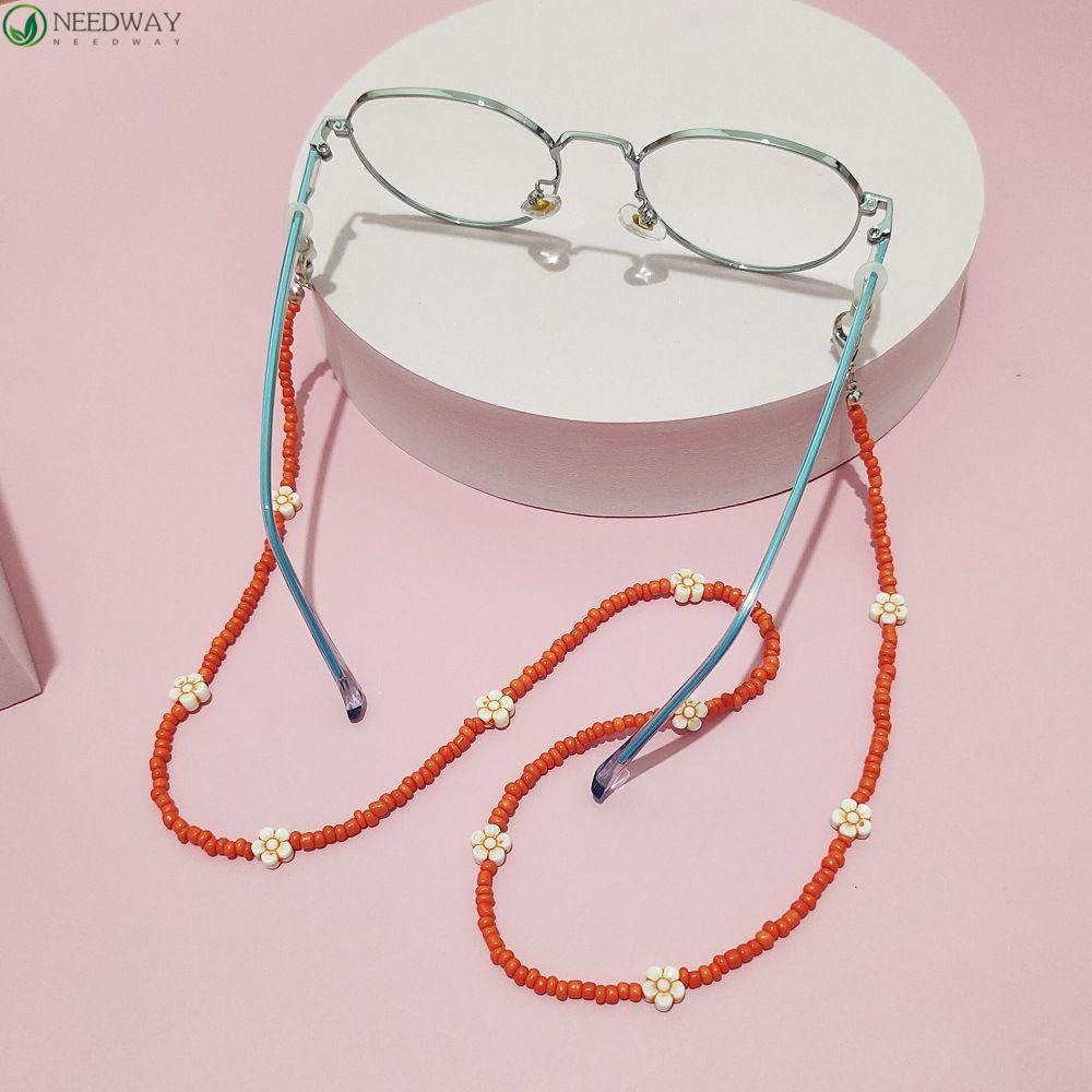 Needway Rantai Kacamata Glasses Clips Trendy Wanita Hold Straps Fashion Cewek Rantai Manik Padi