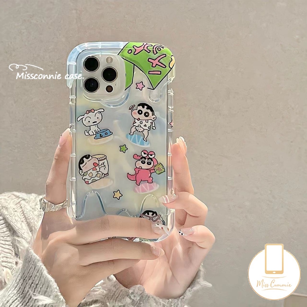 IPHONE Casing Es Krim 3D Hello Kitty Pochacco Kuromi Lucu Kompatibel Untuk Iphone11 12 13 14 Pro Max XR 7Plus X7 8 Plus XS Max SE 2020kartun Crayon Shin-chan Lembut TPU Cover