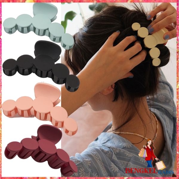 SS Jepit Rambut Motif Bulat Besar Doff Jedai Model 5 Bulatan Matte Jepitan Korea Hair Claw Clip Women Aksesoris Rambut Wanita Fashion Murah Import