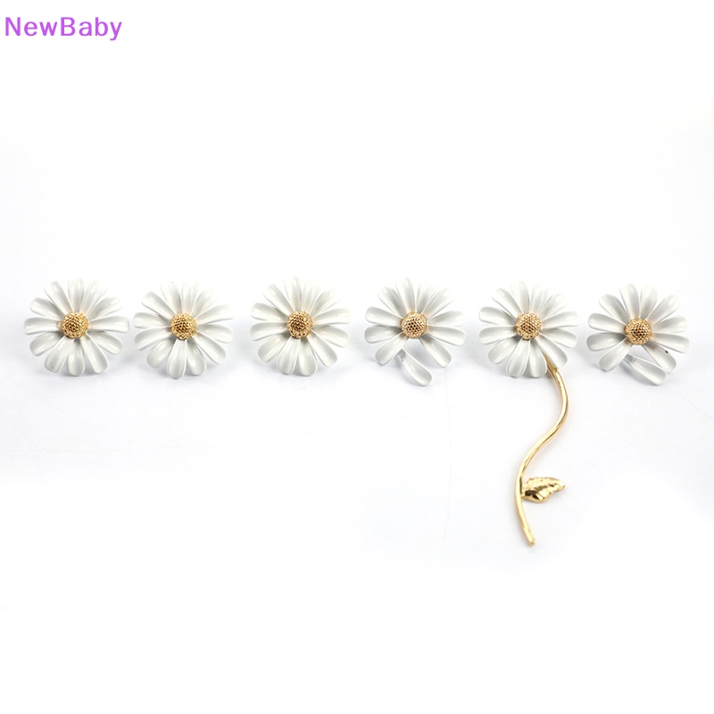 Newbaby Lucu Vintage Bunga Enamel Glaze Stud Anting Wanita Fashion Asimetris Daisy ID