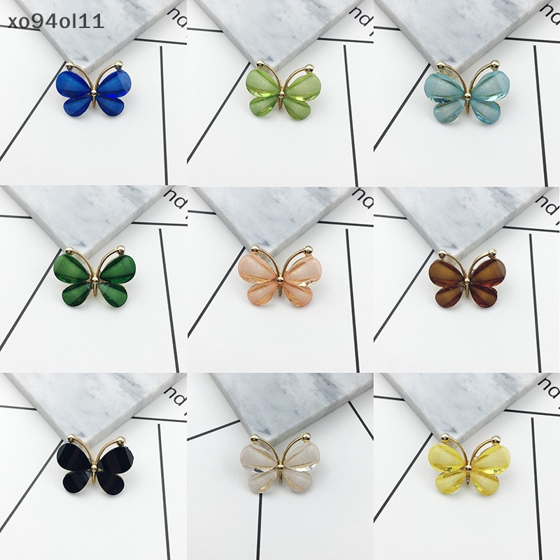 Xo 10pcs /set Kerajinan resin Butterfly flatback Scrapbooking Untuk Dekorasi Pernikahan Telepon OL