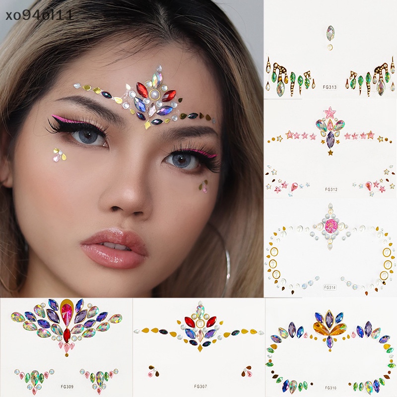 Xo Face Jewels Sticker Make Up Perekat Tato Temporer Seni Tubuh Permata Berlian Imitasi OL