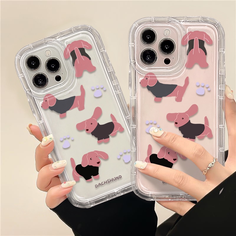 IPHONE Casing Ponsel Lembut Anjing Lucu Kompatibel Untuk Iphone14 13 11 12 Pro XS Max X Xr7 +8 Plus Casing TPU Silikon Shockproof Cover