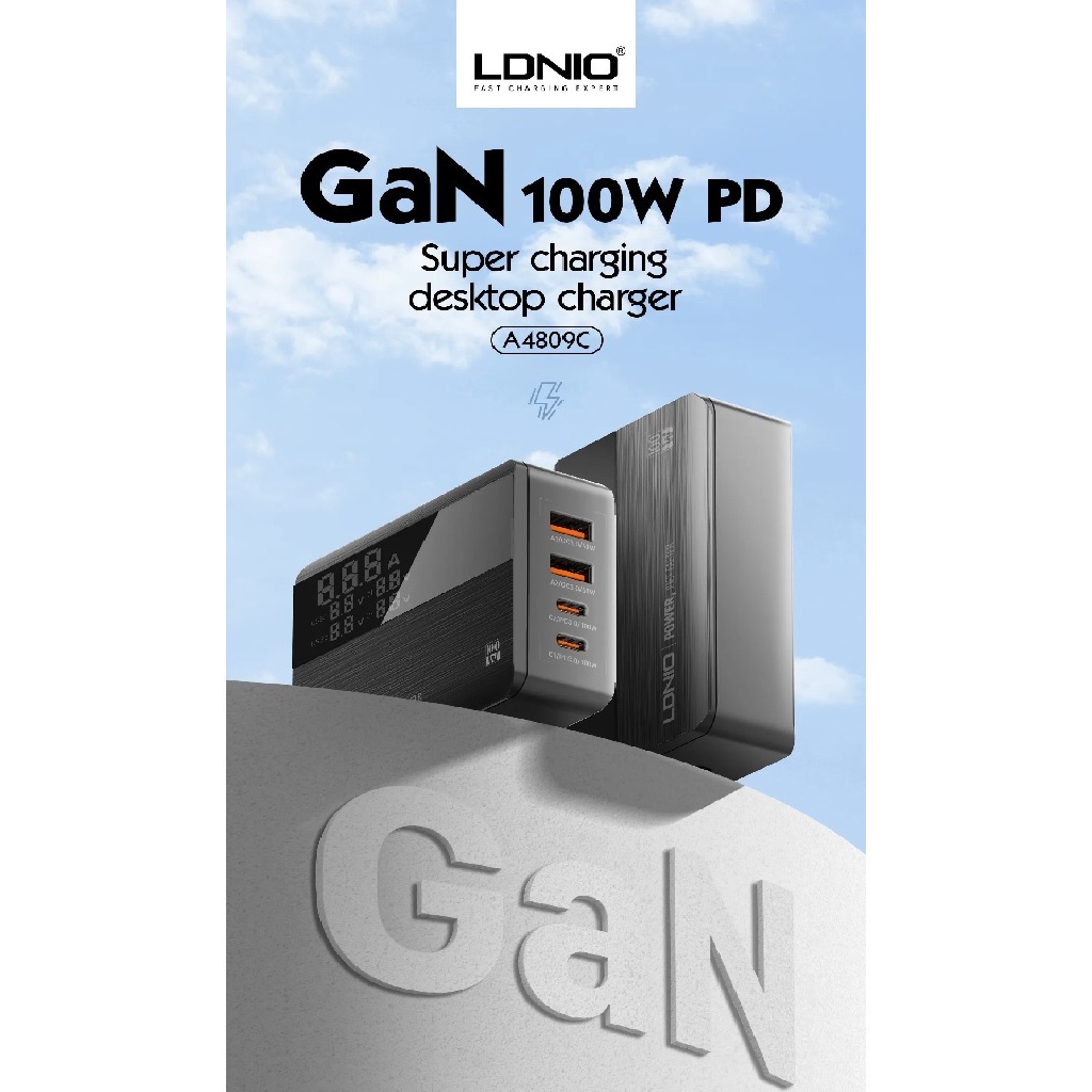 LDNIO A4809C - Super Charging Desktop Charger 4 Port - GaN 100W PD
