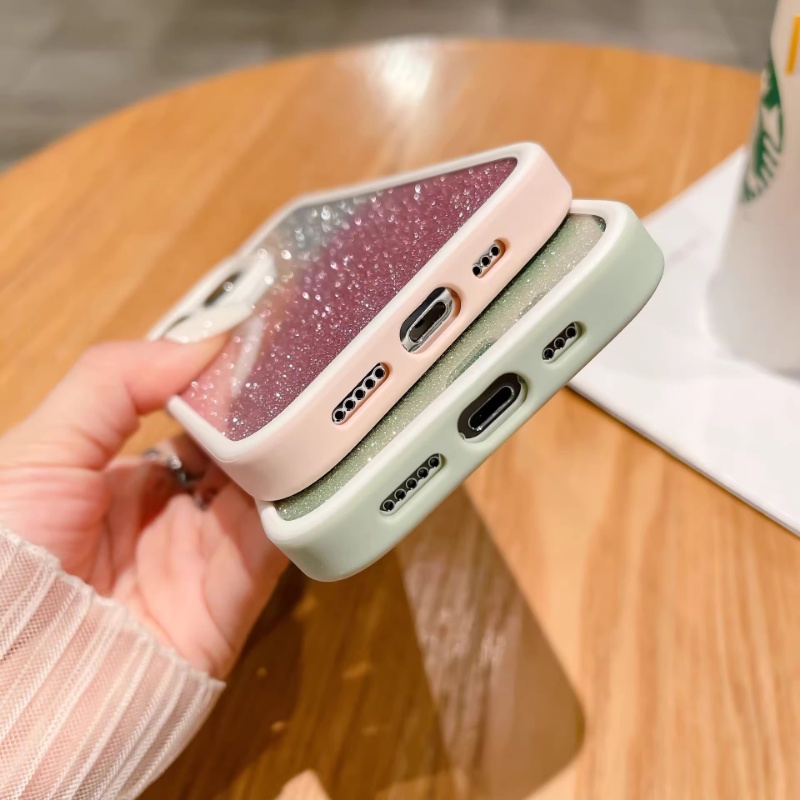 IPHONE Casing glitter Gradasi Mewah Kompatibel Untuk Iphone14 13 12 11 Pro MAX IX XR XS Max7 8 Plus Case Shockproof Bumper Armor Akrilik Hard Cover