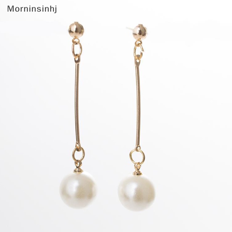 Mornin 1pasang Anting Drop Mutiara Simulasi Rumbai Panjang Untuk Wanita Hadiah Perhiasan Korea Warna Emas Pendientes Jewelry id