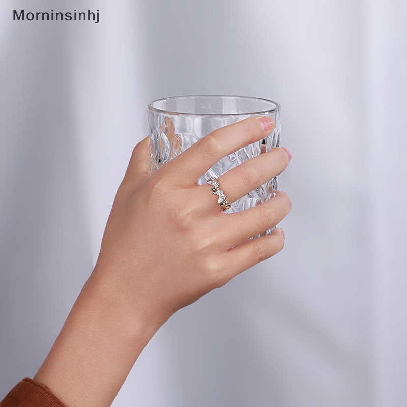 Mornin Mode Baru Kupu-Kupu Cincin Shiny Cubic Zirconia Daun Geometris Adjustable Jari Cincin Gadis Minimalis Dainty Jewlery Hadiah id