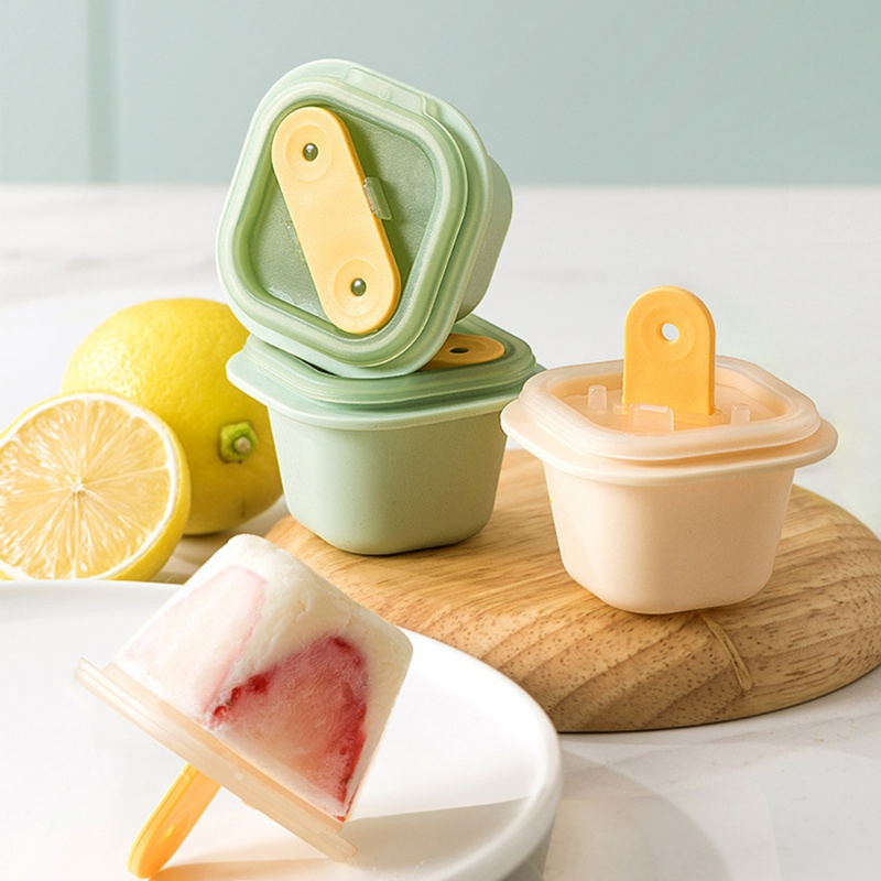 [Unggulan] Cetakan Es Batu Persegi Dengan Stik Es Loli Silikon Food Grade Ice Cream Mould Ice Ball Maker Untuk Minuman Musim Panas DIY Jelly Puding Aksesoris Dapur