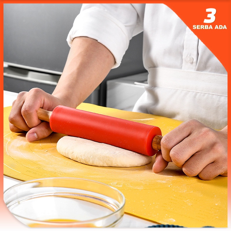 Rolling Pin Adonan Kue Silikon / Rolling Pin Silikon / Penggiling Adonan Kue / Rolling Pin Kecil