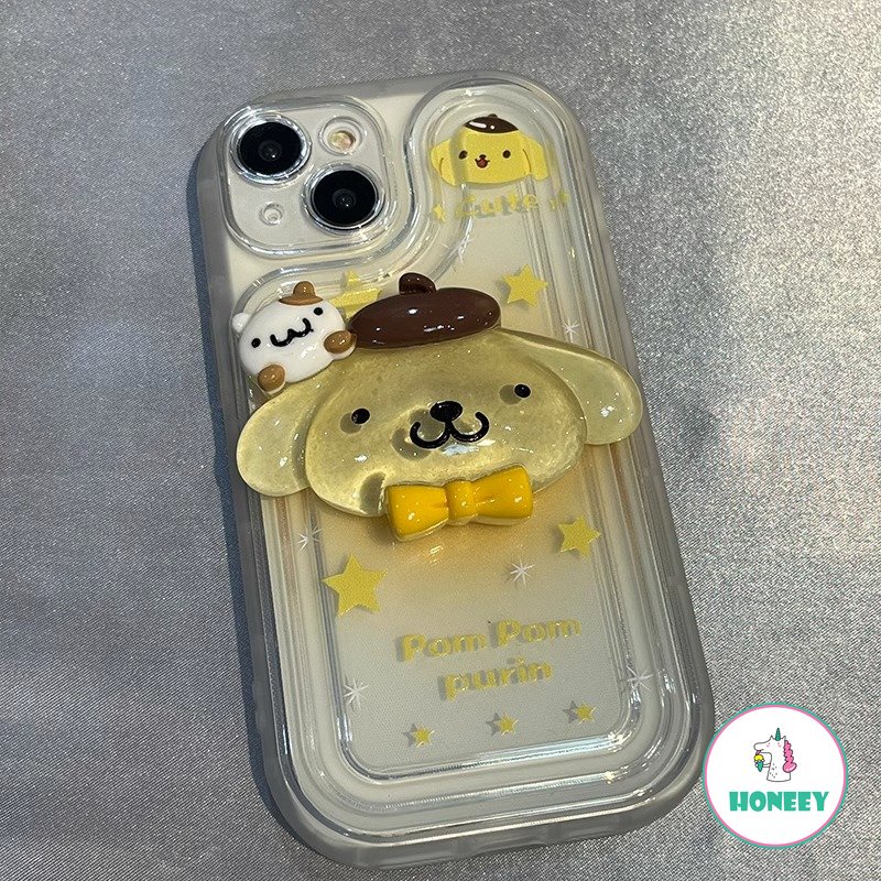 Casing Ponsel Sanrio Kartun Lucu 3D Untuk iPhone 14 Pro 13 12/12pro 11 Pro MAX XR XS MAX X 14 7 8plus Y2k Anak Perempuan Silikon Shockproof Soft Cover