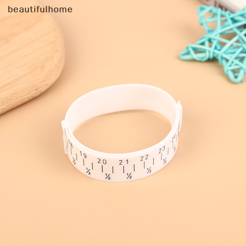 {beautifulhome} 1pc Plastik Bangle Sizer Gauge Adjustable Wrist Bracelet Alat Ukur Ukuran.