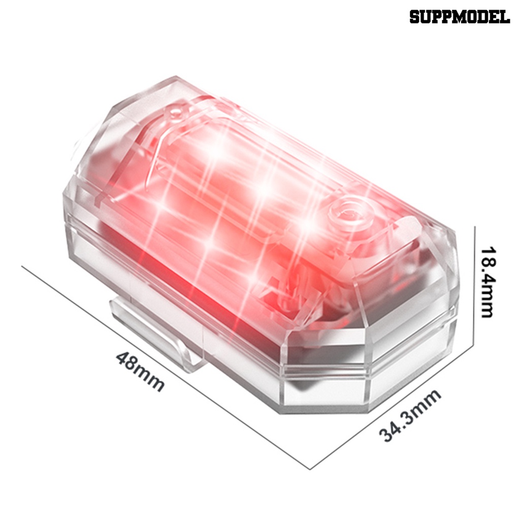 [SM]8Pcs Lampu Kedip Micro USB Charging Interference Dengan Remote Control Umur Panjang Tahan Air Pencahayaan Stabil ABS Pesawat Multifungsi Lampu Strobo Pasokan Otomotif