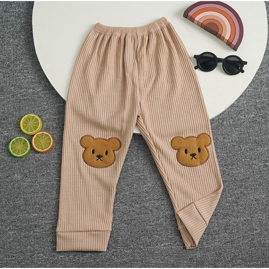 BEFAST - ZFS CELANA ANAK INDIS / DOMIN WAFFLE CUTE BEAR PANTS / Celana Anak-Anak Keluaran Terbaru / Pakaian Tidur Anak / Celana Anak Motif Termurah / Fashion Anak-Anak Trendy