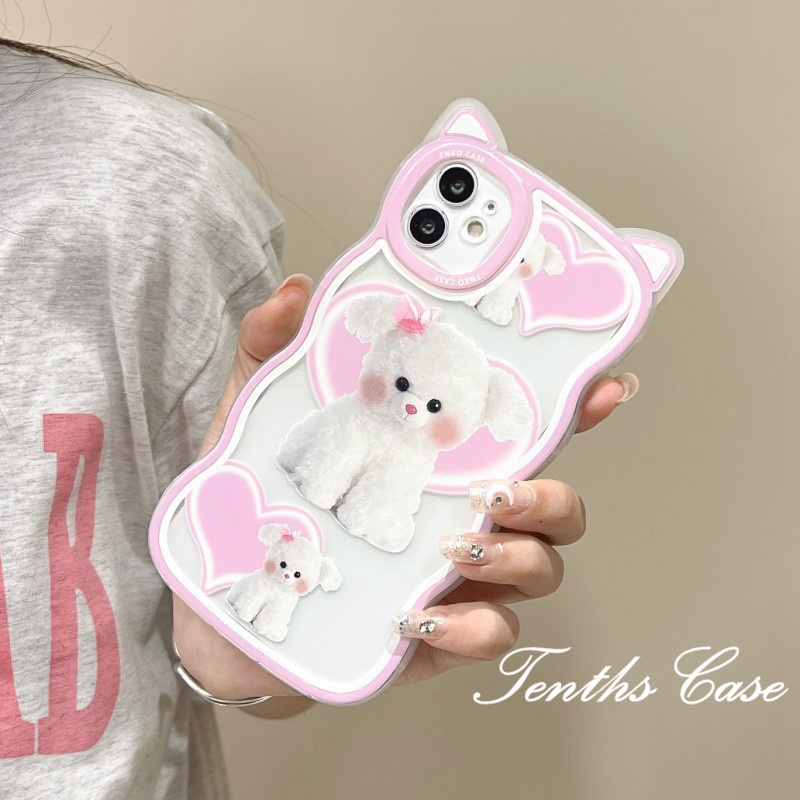 IPHONE Kompatibel Untuk Iphone14 13 12 11 Pro Max X XR Xs Max8 7 6 6s Plus Se2020 Casing Telinga Kucing Gaya Simple Canggih Lovely puppy Soft Clear Cover