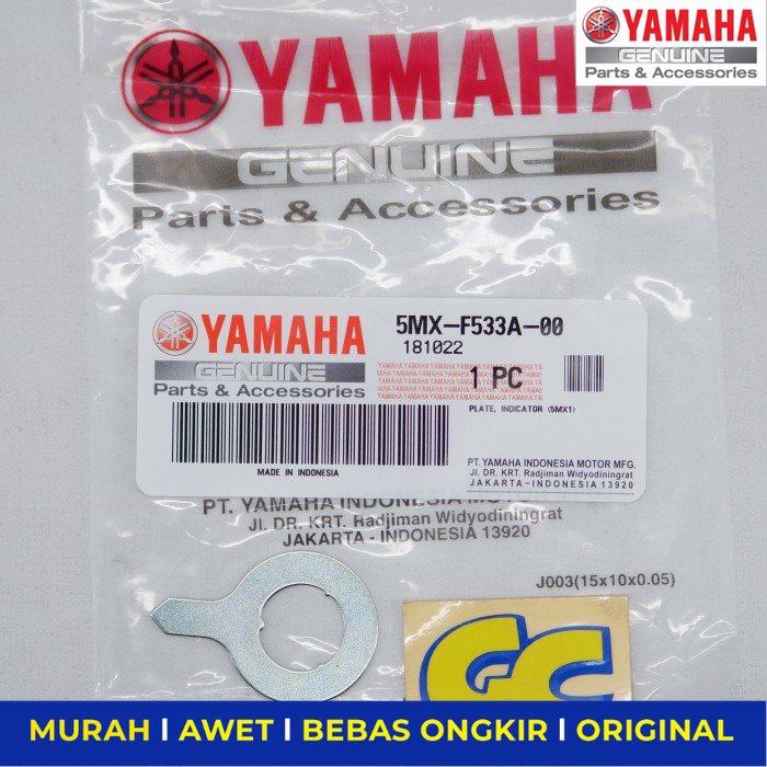 Plat Indikator Kampas Rem Tromol Belakang Yamaha Mio Gt Ori - Sparepart Sperpart Spare Part Motor On