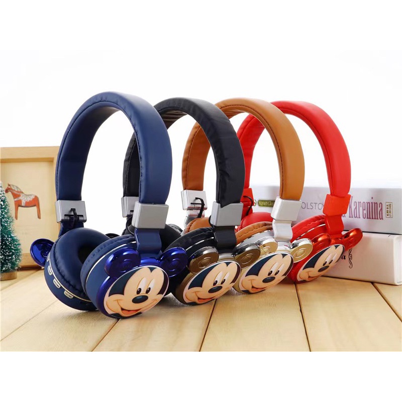 HEADPHONE BLUETOOTH WIRELESS SERI B15 LOTSO / MICKEY/ CARTOON SO CUTE IMUT