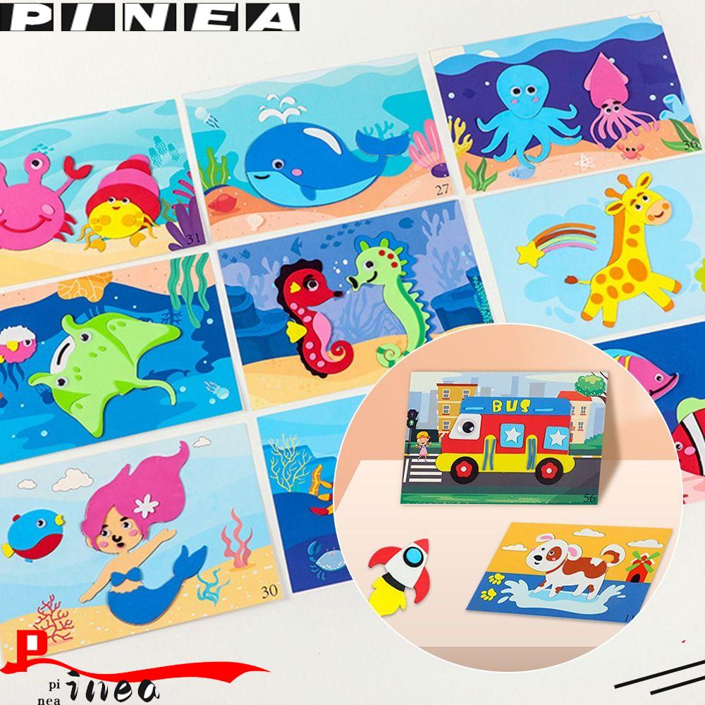 Nanas 12PCS /Set 3D EVA Foam Stiker Untuk Anak Interaksi Orang Tua-Anak Handmade Stiker Mainan Edukasi Dini