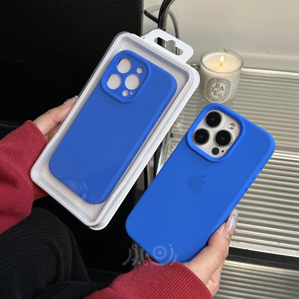 IPHONE Casing Ponsel Silikon Cair Untuk Iphone11 12 13 14 Pro Max14 Plus Case Full Cover Shockproof Soft Casing Penutup Belakang