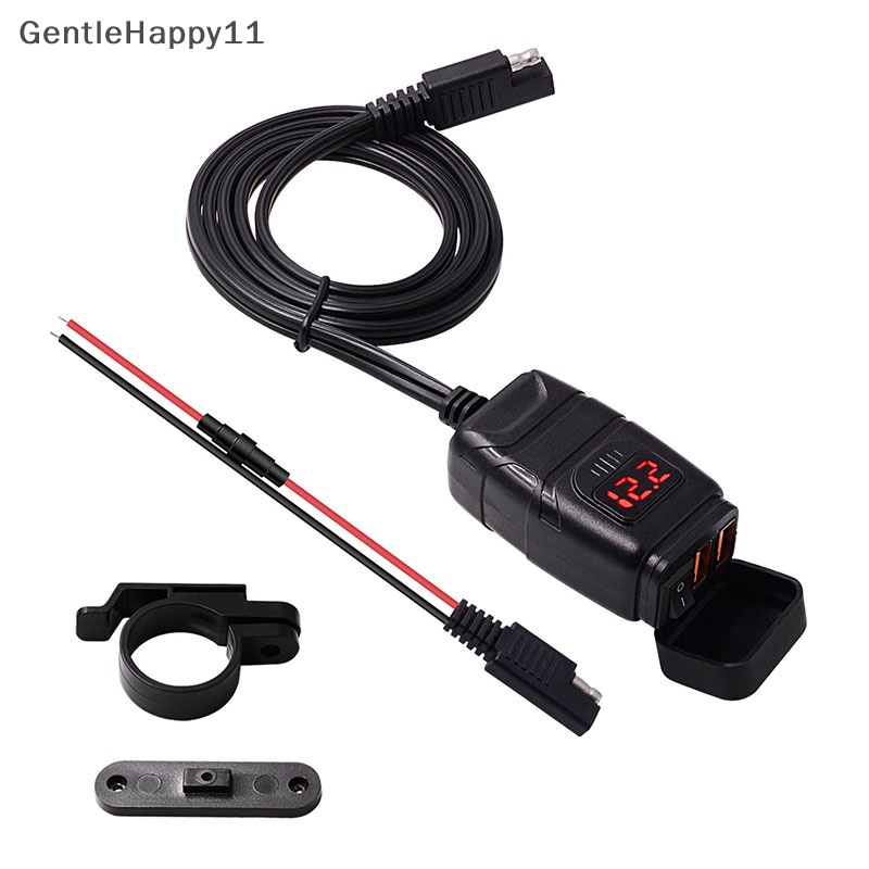 Gentlehappy Dual QC 3.0 USB Aksesoris Motor Motor USB Digital Voltmeter Adapter id