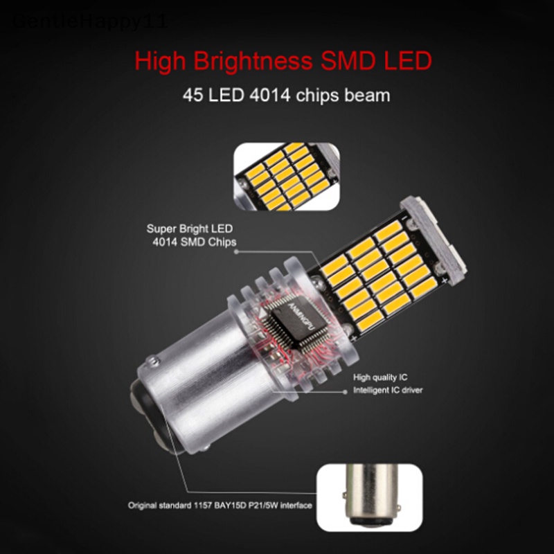 Gentlehappy 1157lampu led Canbus P21W/5W Bay15d 45lampu led smd 4014rem Stop Cadangan Ekor Lampu Bohlam id