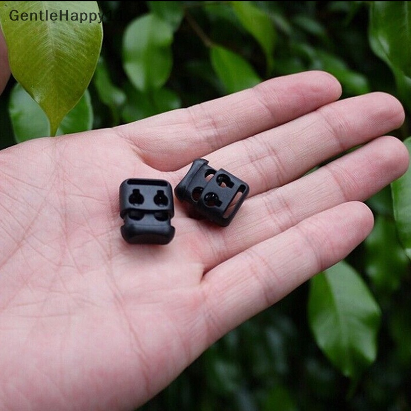 Gentlehappy 10pcs Tali Sepatu Gesper Non-slip Survival Stopper Tali Klip Penjepit Cord Lock id