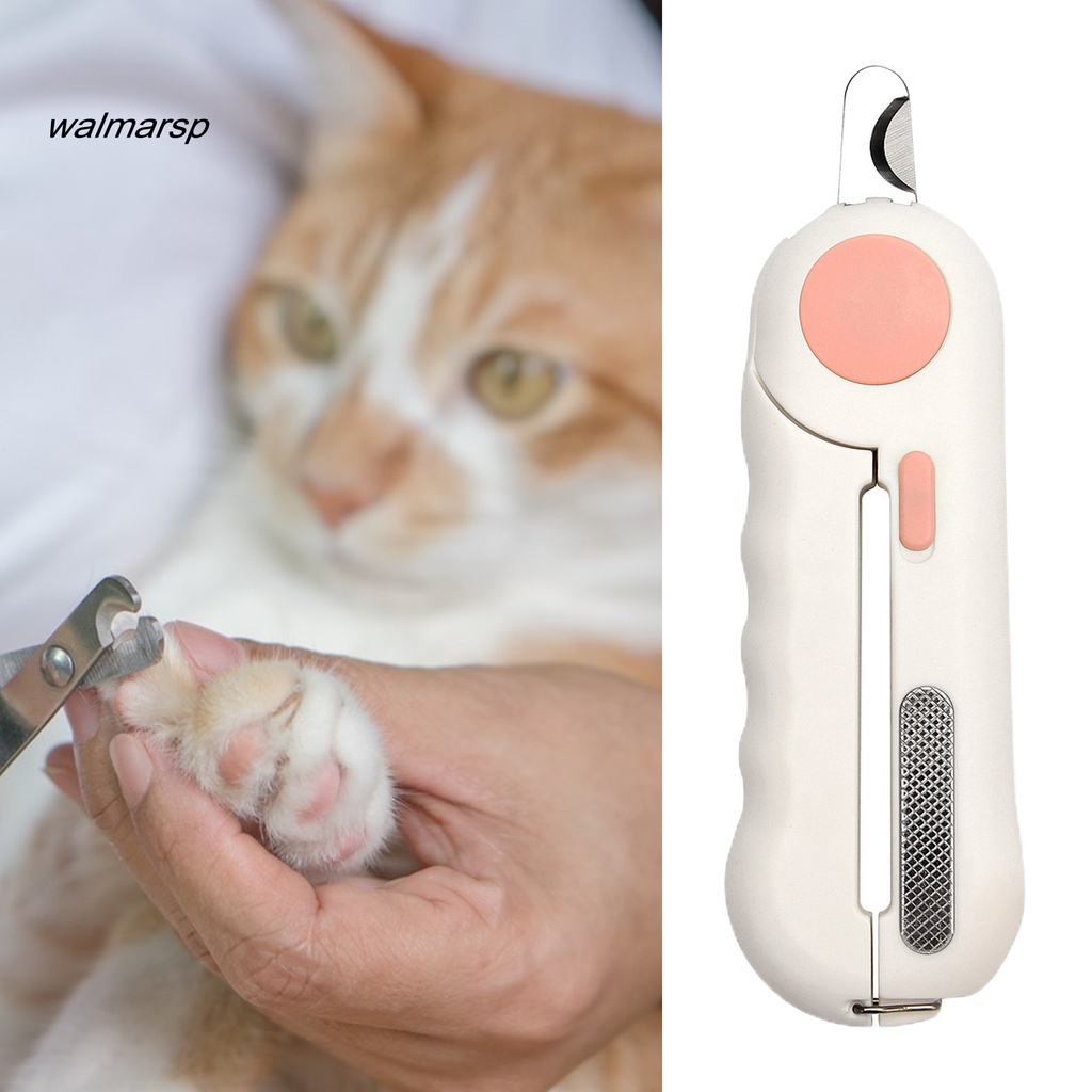 Walmarsp Lampu LED Profesional Gunting Kuku Hewan Peliharaan Anti Percikan Effortless Pemangkasan Yang Tepat Kucing Anjing Gunting Kuku Pasokan Hewan Peliharaan