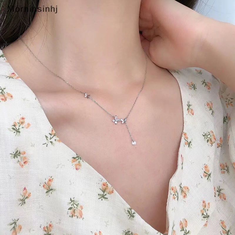 Mornin Baru Kalung Kupu-Kupu Untuk Wanita Lucu Shiny Zirkon Klavikula Rantai Kalung Liontin Choker Perhiasan Vintage Kantor Hadiah Sehari-Hari id