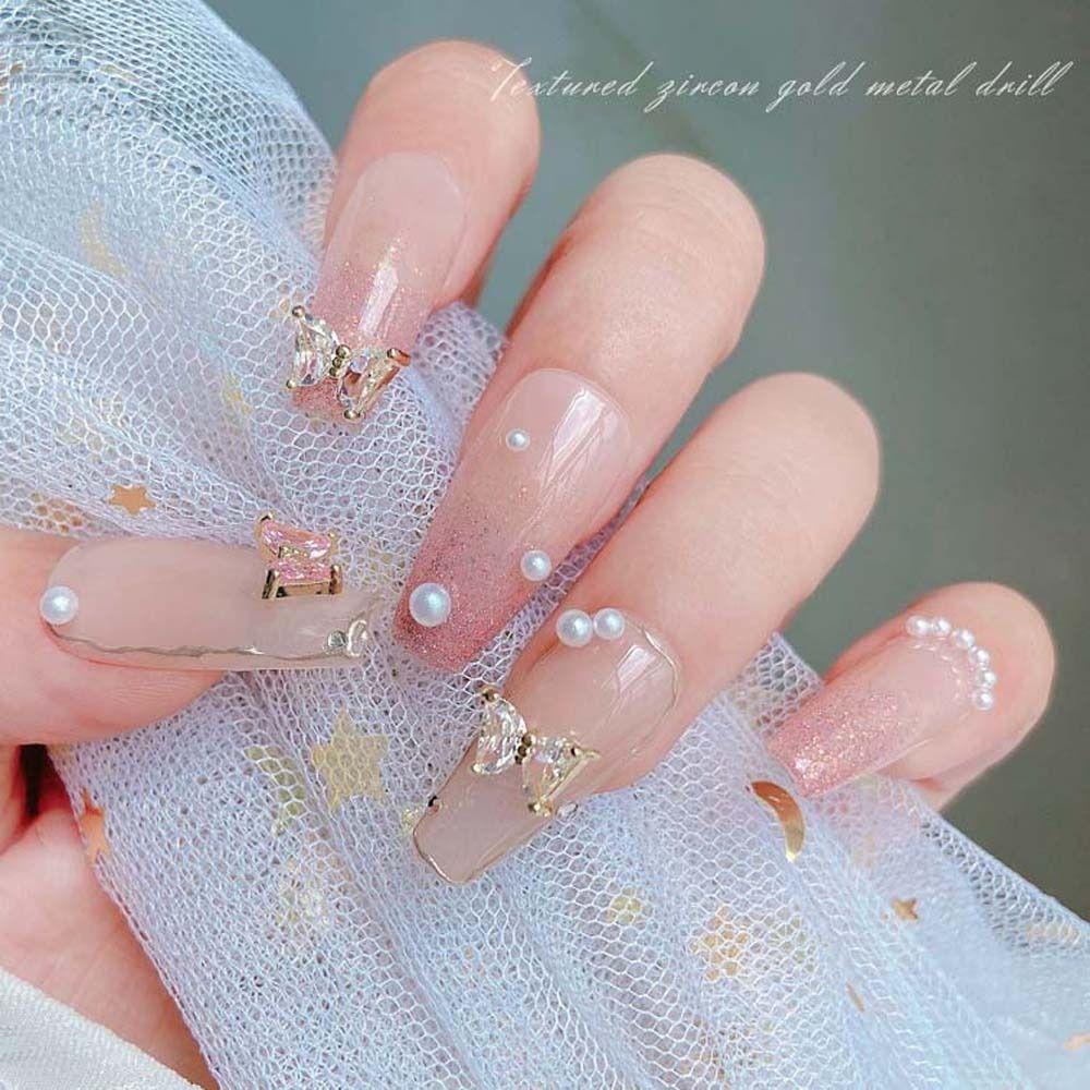 Augustina Dekorasi Nail Art Zirkon Mewah Logam Kupu-Kupu Manikur Aksesoris 3D Nail Art Dirlls