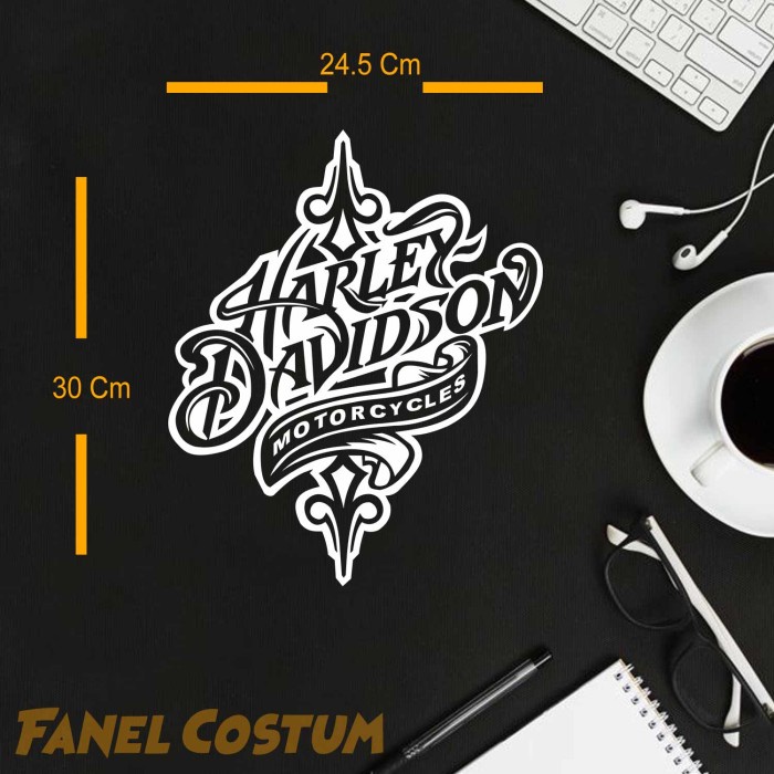 

[PS] STIKER HARLEY DAVIDSON CUTTING STICKER MOBIL LAPTOP DLL - Putih