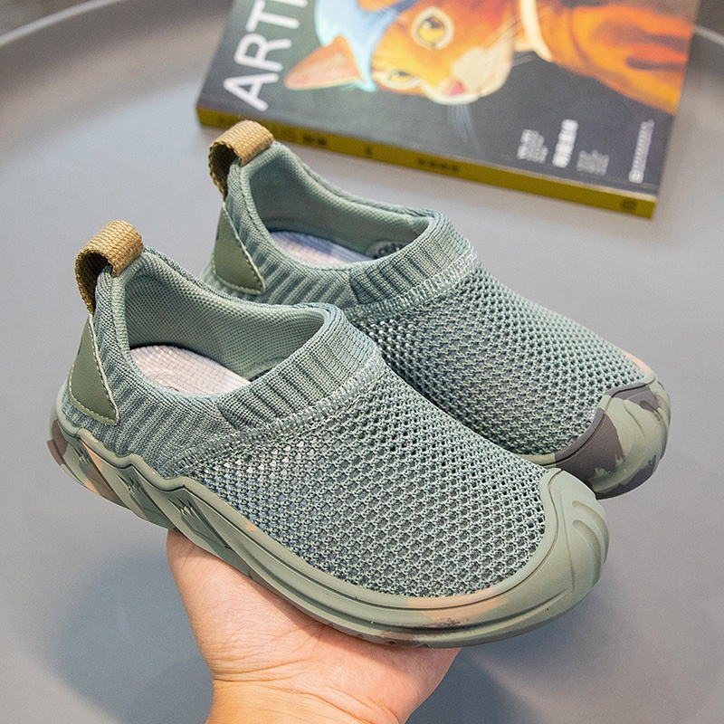 IFANS Sepatu Anak Sepatu Kanvas Bernapas Mesh Sepatu Kasual Warna Warni Sepatu Bayi Balita Anak Slip on 3-12 Tahun