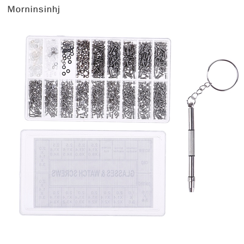 Mornin 1000 Pcs Sekrup Kecil Mur &amp; Obeng Jam Tangan Kacamata Glasses Repair Tool Kit New  Id