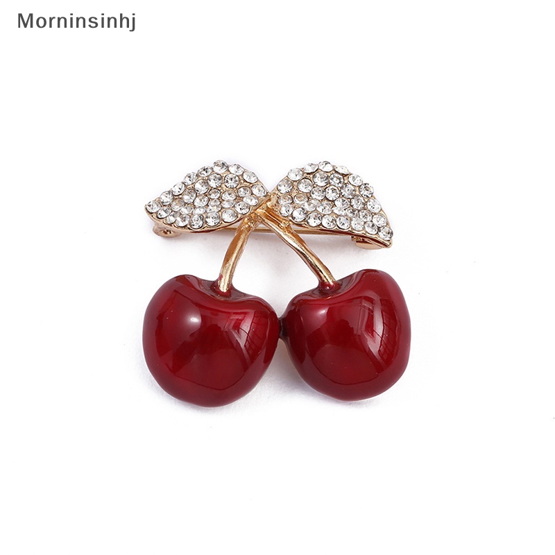 Mornin 1Pc Bros Buah Cherry Merah Bros Korsase Dekorasi Aksesoris Pin id Perempuan